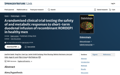 A randomised clinical trial testing the safety of and metabolic responses to short-term duodenal infusion of recombinant RORDEP1 in healthy men